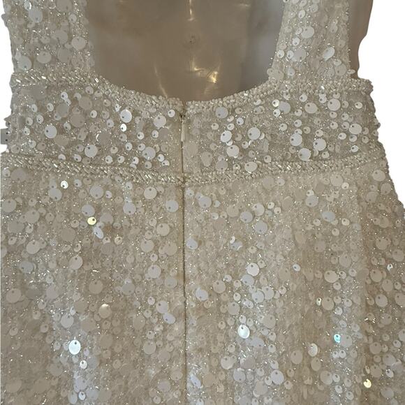 Jane Hill Billie Elegant White Sequined  Wedding Dress Sz 11 - Picture 8 of 13